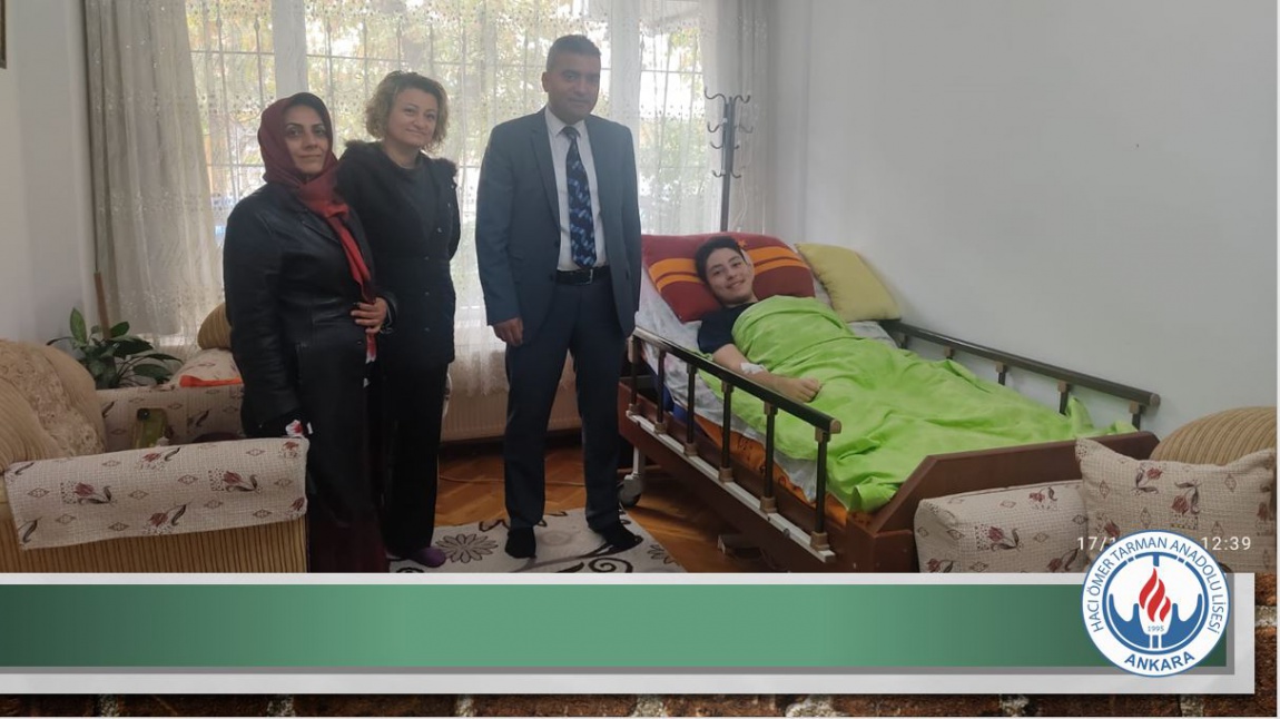 11.Sınıf Öğrencimiz Ahmet Enes'i ameliyat olmasından dolayı evinde ziyaret ettik.